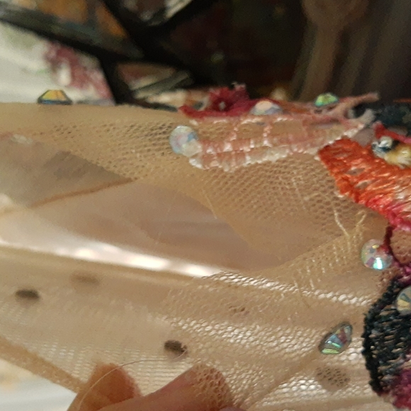 Pastel Lace Tie Dyed Rhinestone embellished gown. - Picture 8 of 8
